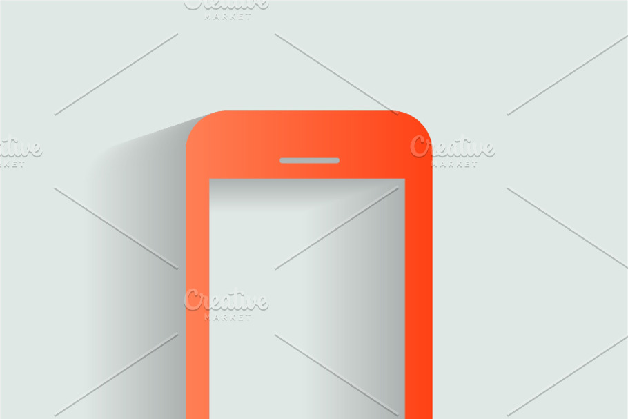 Smartphone icon red in Graphics - product preview 8