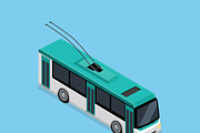 Isometric 3D Electric Trolleybus