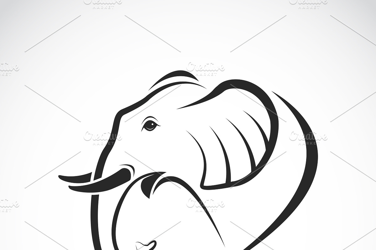 Vector image of an elephant design in Icons - product preview 8