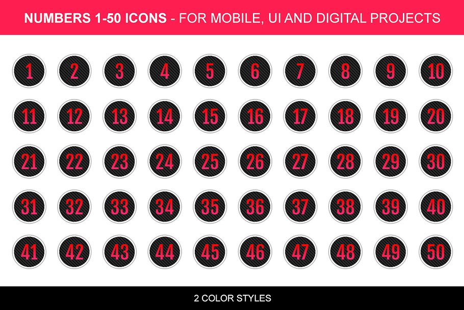 Numbers 1-50-2 in Number Icons - product preview 8