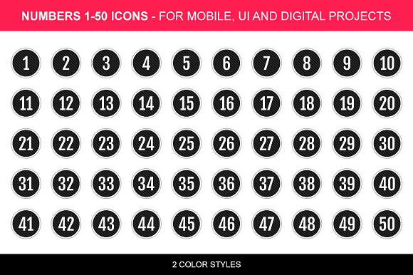 Numbers 1-50-2 in Number Icons - product preview 1