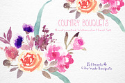 Country Bouquets - Watercolor Floral