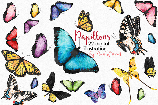 Butterfly - Watercolor Cliparts