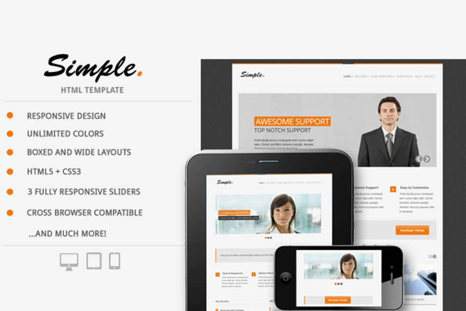 Simple Responsive HTML Template in Templates - product preview 8