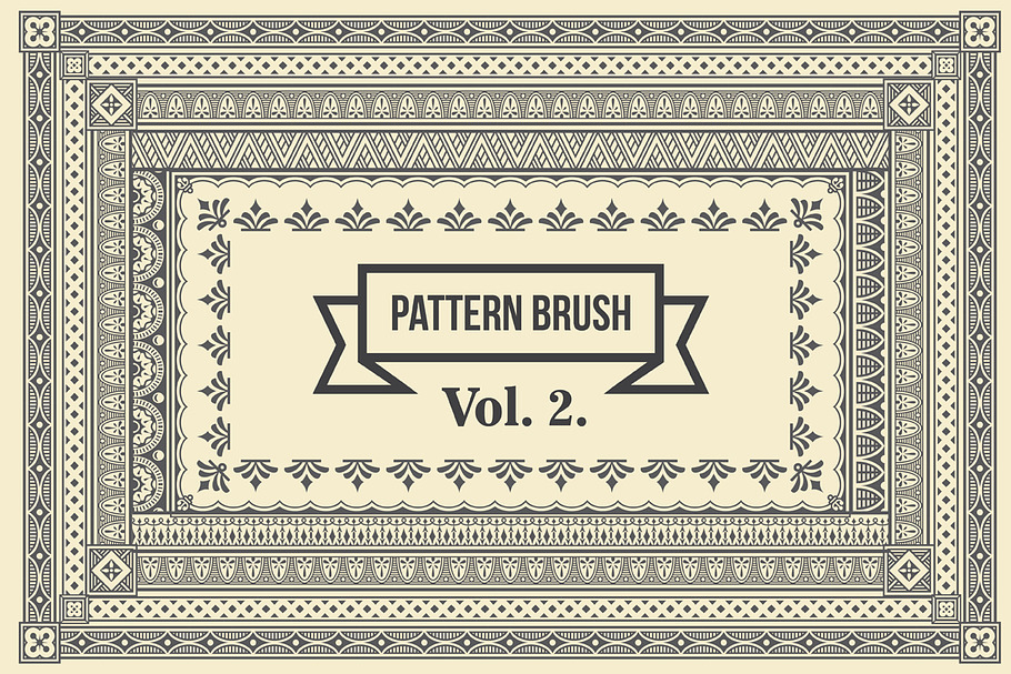 Vintage Borders Pattern Brushes 2 in Photoshop Brushes - product preview 8