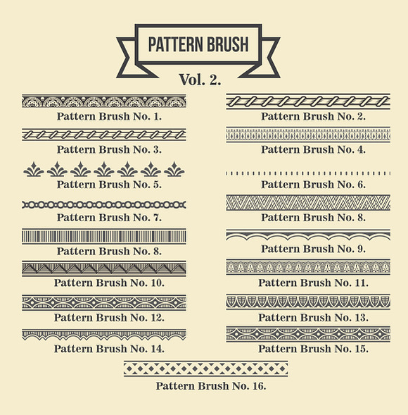 Vintage Borders Pattern Brushes 2 in Photoshop Brushes - product preview 1