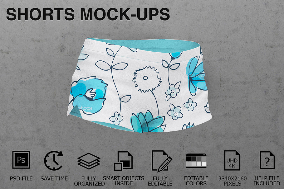 Shorts Mockups - Woman Clothing in Product Mockups - product preview 8