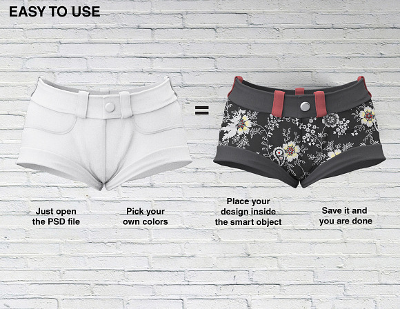 Shorts Mockups - Woman Clothing in Product Mockups - product preview 4