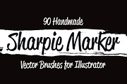 90 Sharpie Marker Vector Brushes