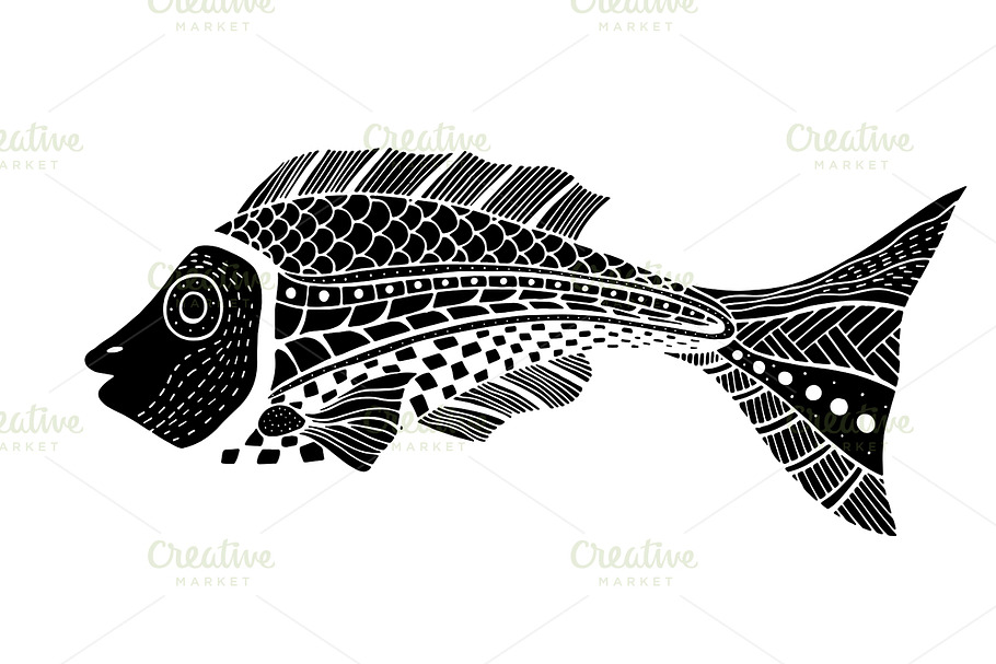 Tangle Patterns stylized Fish. in Graphics - product preview 8