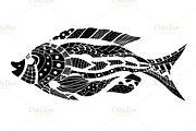 Tangle Patterns stylized Fish.