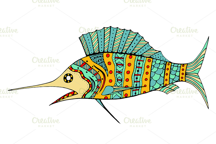 Tangle Patterns stylized Fish in Graphics - product preview 8