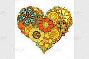 Heart of flower doodle