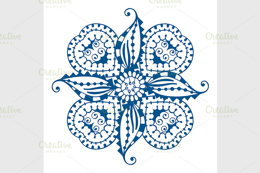 Round blue ornament in Graphics - product preview 8