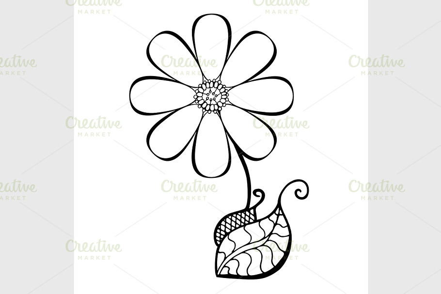 Sketch of abstract flower in Graphics - product preview 8