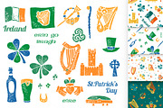 Irish set and seamless patterns