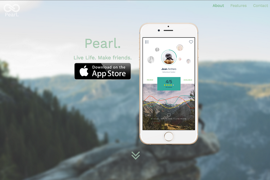 Pearl. | An Elegant App Landing Page in App Templates - product preview 8