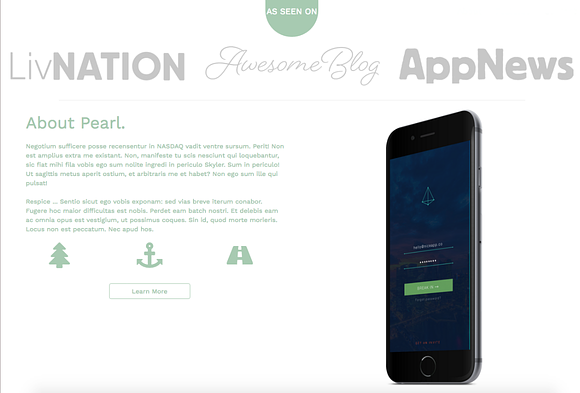Pearl. | An Elegant App Landing Page in App Templates - product preview 1
