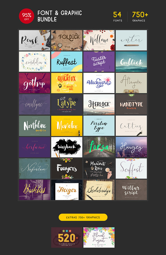 Font & Graphic Bundle - 95% off in Script Fonts - product preview 1