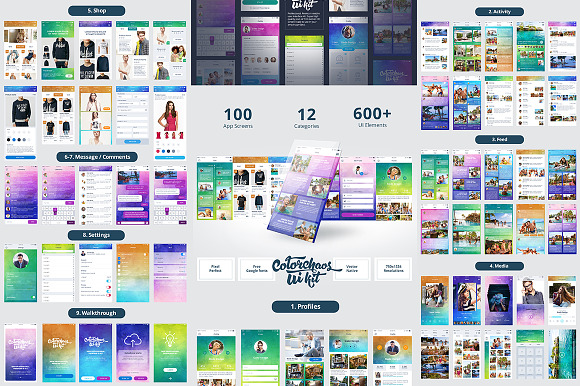ColorChaos IOS Mobile UI kit in UI Kits and Libraries - product preview 1