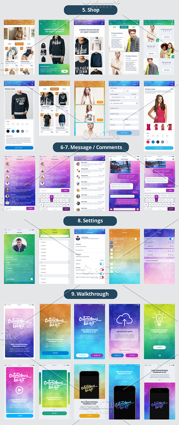 ColorChaos IOS Mobile UI kit in UI Kits and Libraries - product preview 3
