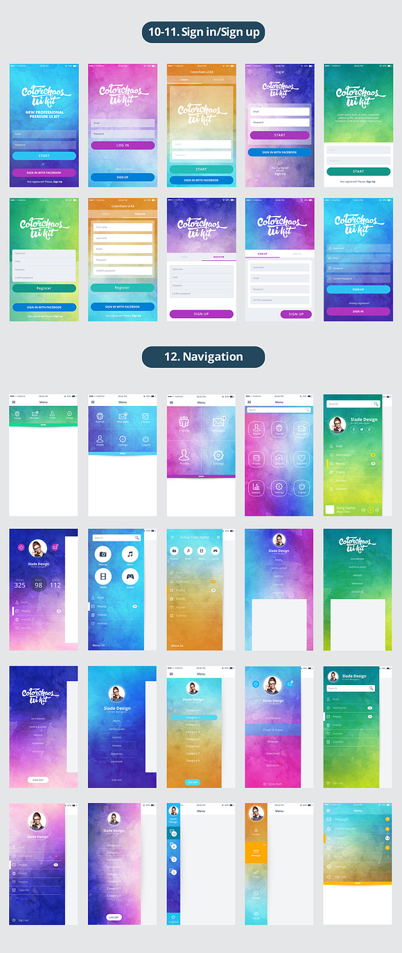 ColorChaos IOS Mobile UI kit in UI Kits and Libraries - product preview 4