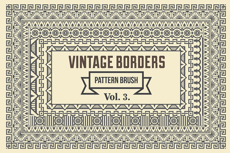 Vintage Borders Pattern Brushes 3 in Photoshop Brushes - product preview 8