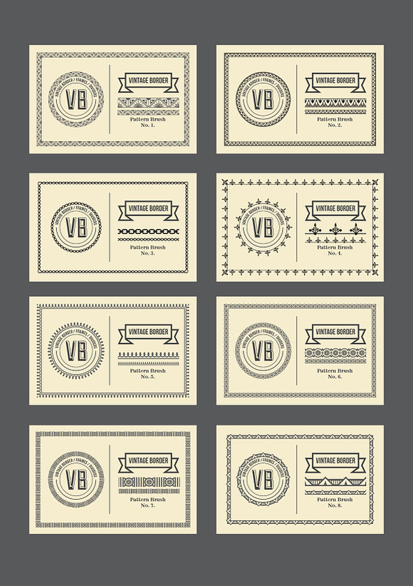 Vintage Borders Pattern Brushes 3 in Photoshop Brushes - product preview 1