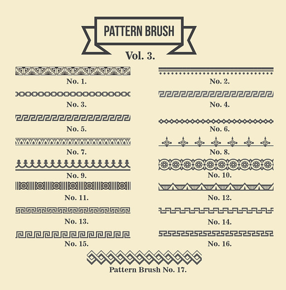 Vintage Borders Pattern Brushes 3 in Photoshop Brushes - product preview 3