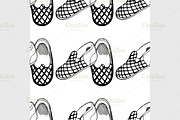 Seamless background of slippers