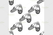 Seamless background of slippers