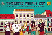 Tourists people set