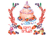 Birthday clipart - forrest fruits