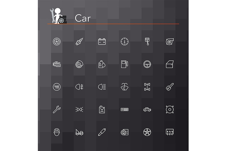 Car Line Icons in Car Icons - product preview 8