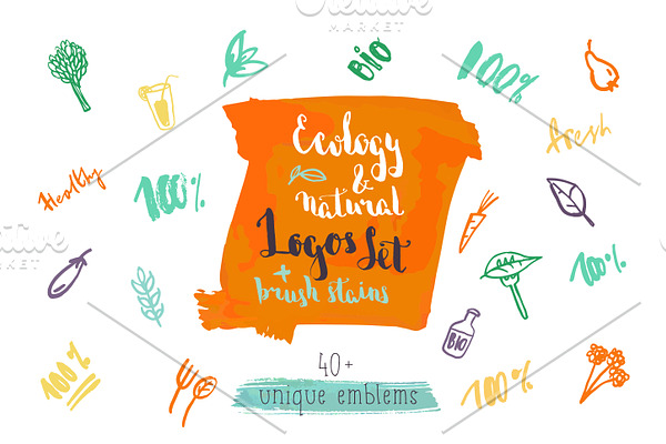 Ecology & Natural Logo Set 40+ Items