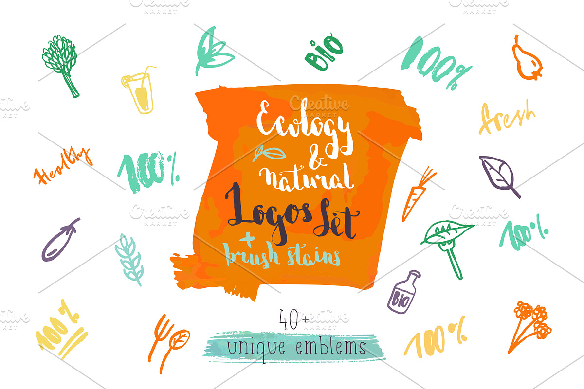 Ecology & Natural Logo Set 40+ Items in Illustrations - product preview 8