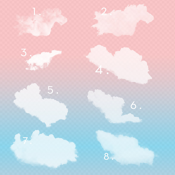 8 Transparent Cloud Brushes in Photoshop Brushes - product preview 2