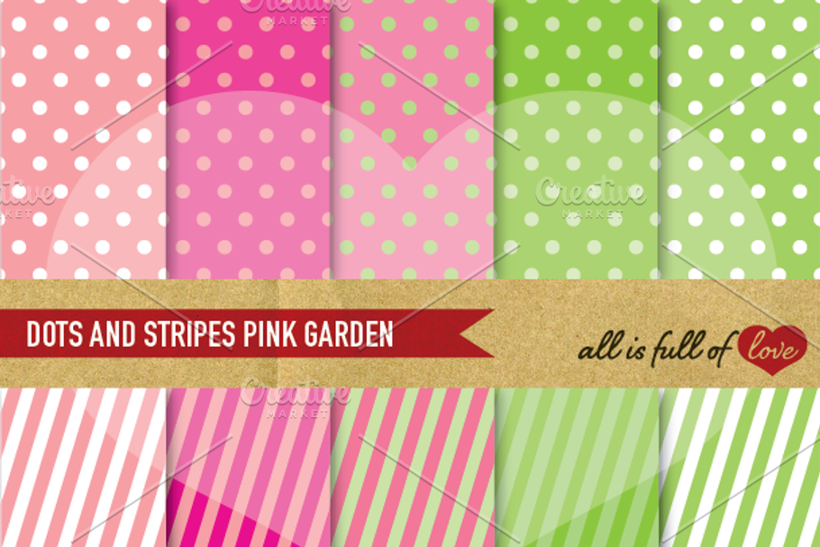 Spring Backgrounds Dots stripes in Patterns - product preview 8