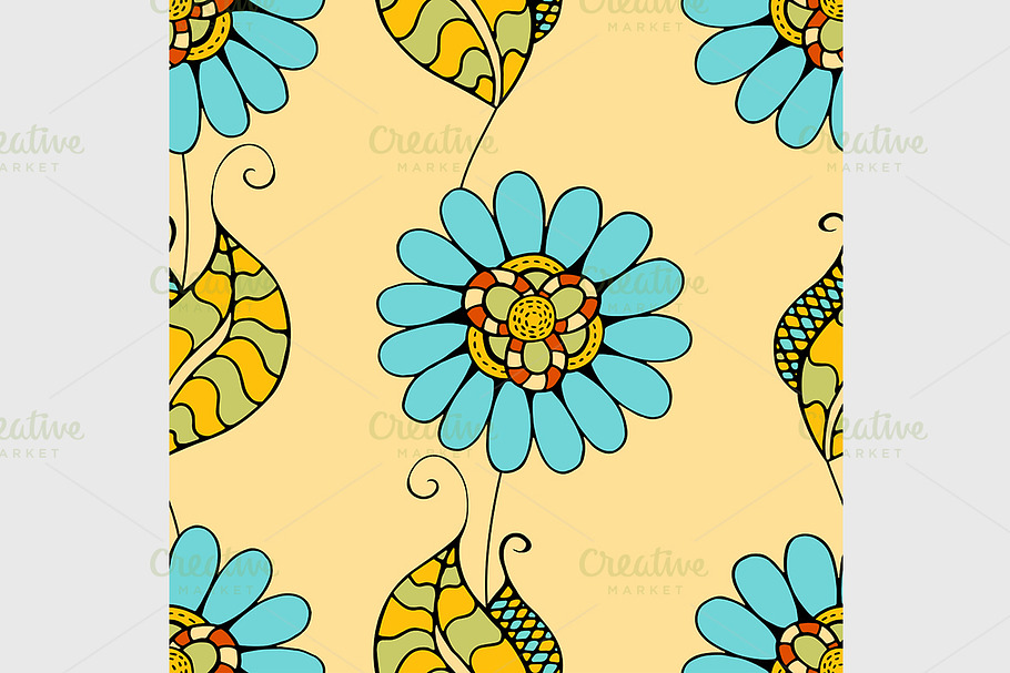 Vector Seamless Floral Pattern in Graphics - product preview 8