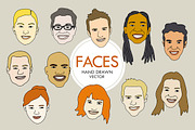 People Faces Vector