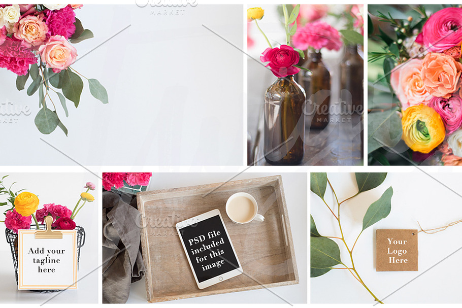 Floral Stock Photos | Tablet Mockup 