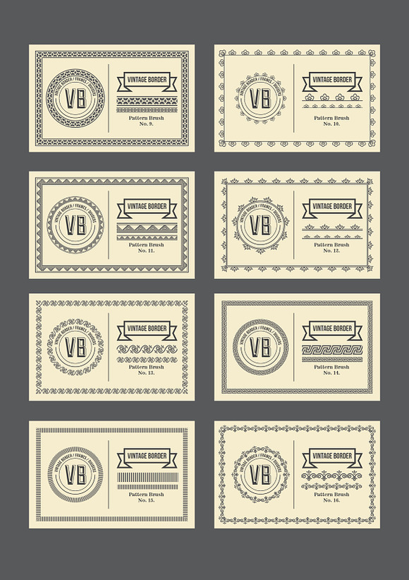 Vintage Borders Pattern Brushes 4 in Photoshop Brushes - product preview 2