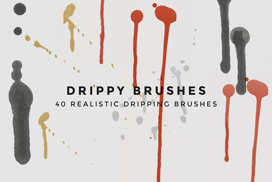 Drippy Brushes - 40 Dripping Brushes in Photoshop Brushes - product preview 8