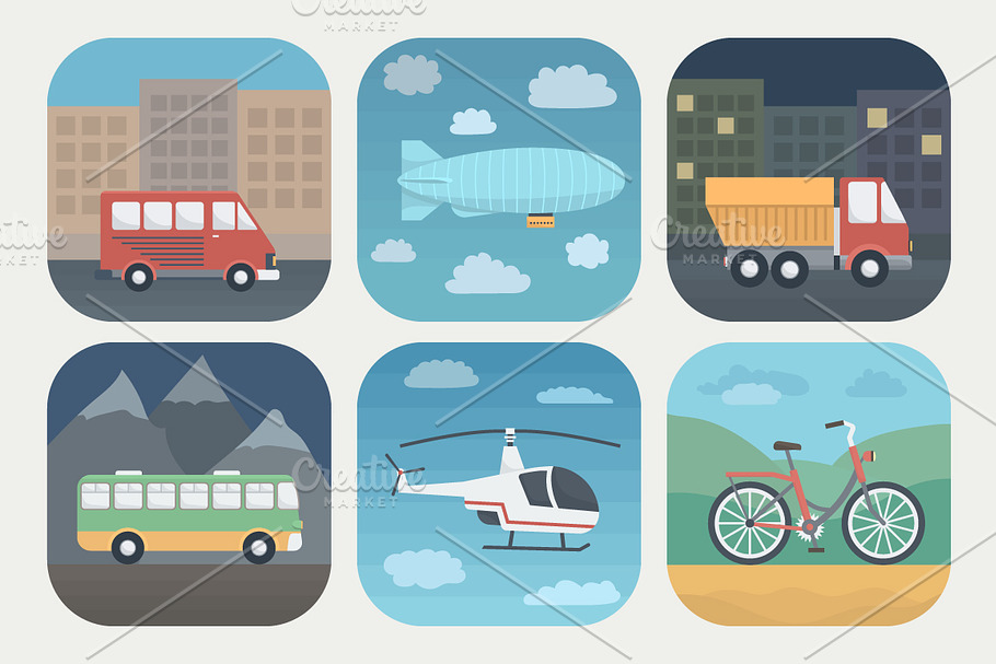 Transport App Icons Set in Car Icons - product preview 8