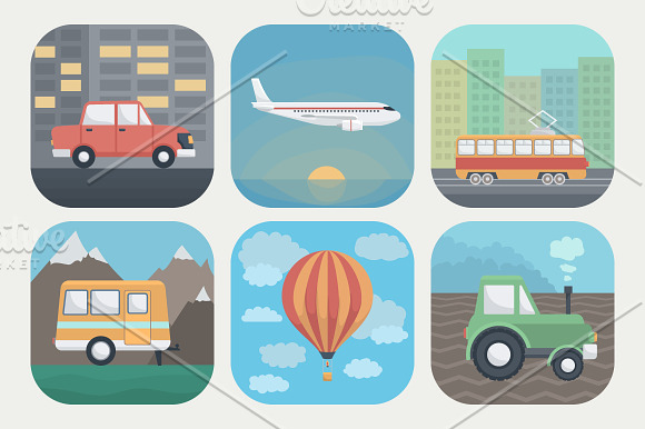 Transport App Icons Set in Car Icons - product preview 2