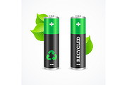 Recycled Battery Eco Concept.
