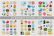 85 Business Icons Color Set.