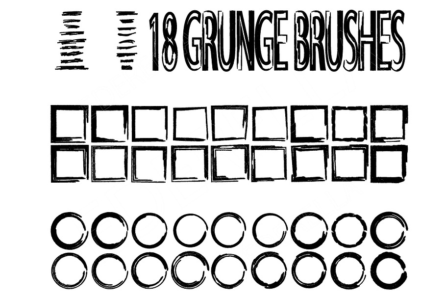 Set of grunge brushes and frames in Photoshop Brushes - product preview 8