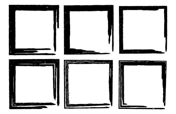 Set of grunge brushes and frames in Photoshop Brushes - product preview 4