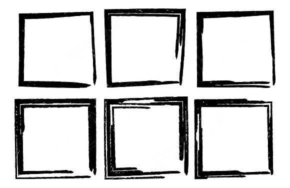 Set of grunge brushes and frames in Photoshop Brushes - product preview 5